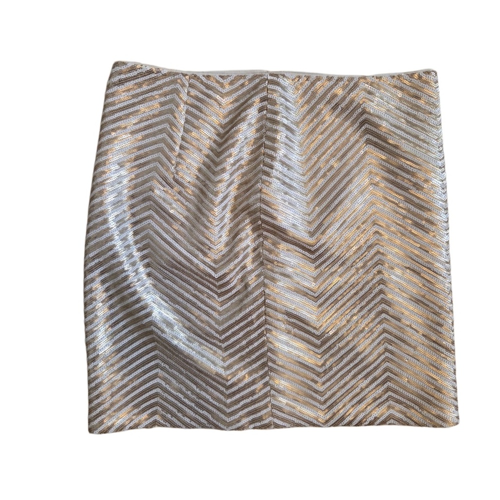 Banana Republic Silver and Gold Mini Skirt